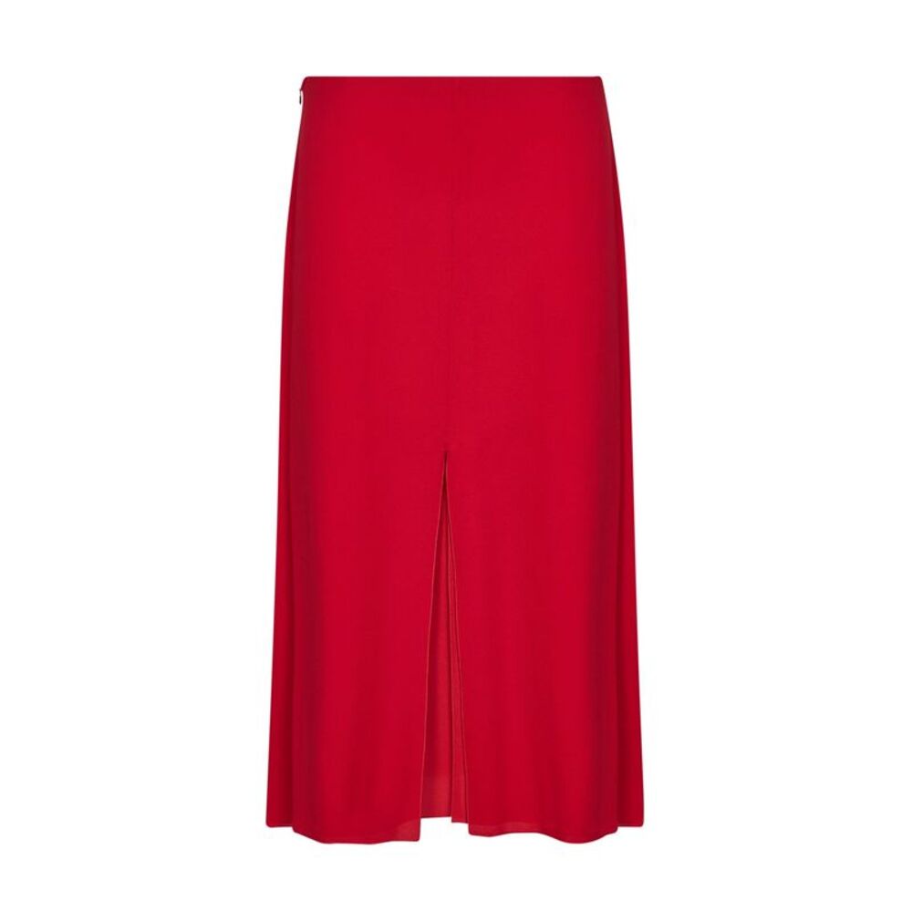 Valentino Women Red Silk Georgette Flared Midi Skirt